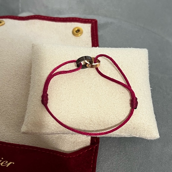 Cartier Love Bracelet 18k Rose Gold & Diamonds Adjustable Cord Bracelet - Picture 4 of 14